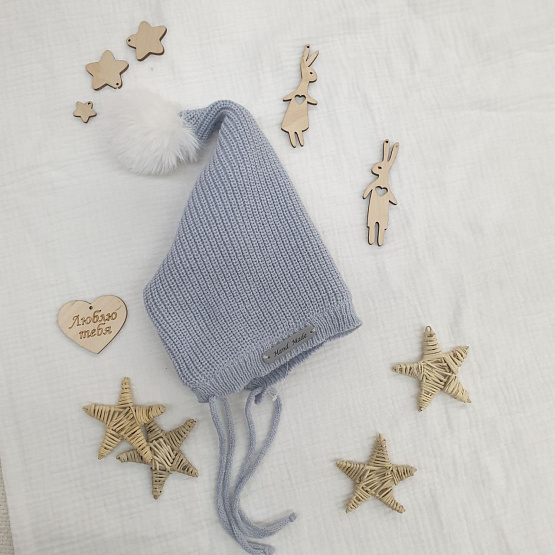 Б-300 Шапочка вязаная с помпоном 