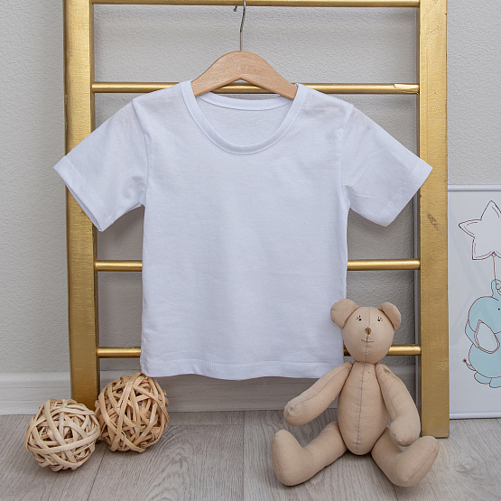 №Ф-83 Футболка детская, ткань кулирка, белый, рост 128