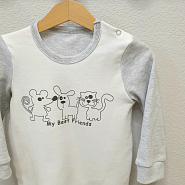 № КЛ-02 Лонгслив детский  на двух кнопках с принтом 