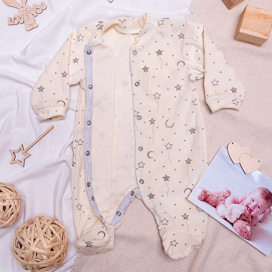 №М-102 Комбинезон детский на кнопках, молочный